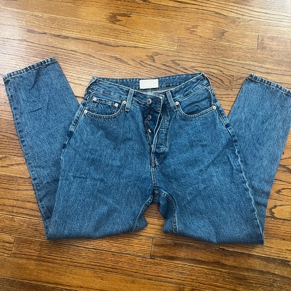 Everlane Denim - Everlane Blue Curvy 90s Cheeky Straight Jeans size 29 regular